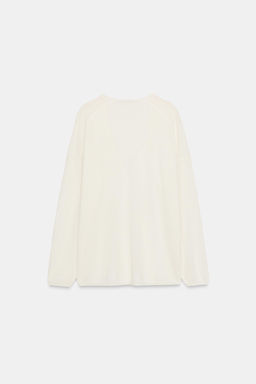 JERSEY PUNTO FINO ESCOTE PICO / Blanco - Zara фото 8