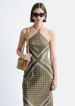 Vestido midi de seda con cuello halter - H&m фото 4
