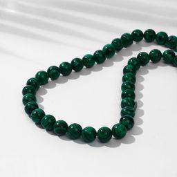 Бусины на нити шар №8 «Малахит», 47 бусин