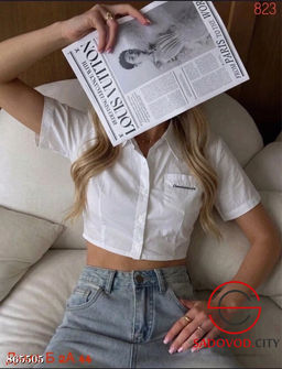 Женская рубашка с карманом - Fiona фото 3