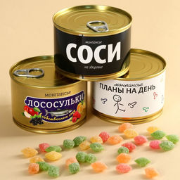 Набор из 3х монпансье Планы на день, лососульки, соси на здоровье, 420г