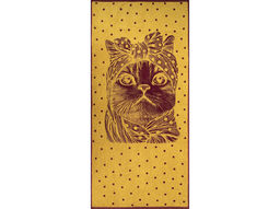 Полотенце махровое 6с102.411ж1 Кошка в горошек(кр.дерево1) 67х150см