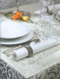 Скатерть арт. 12987/1/150, ВЕРСАЛЬ, цвет ШАМПАНЬ, тефлоновая скатерть, размеры 150 см х 250 см