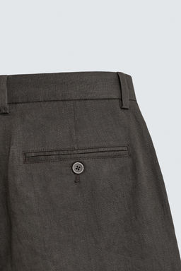 BERMUDA REGULAR FIT 100% LINO / Marr?n