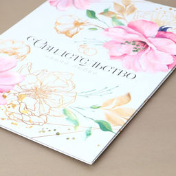 Папка для свидетельства о заключении брака «Цветы и золото», 23.5×31.4 см