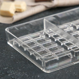 Форма для шоколада Плитки с сердцами, 20?12?2.5 см, 4 ячейки 8.5?4.2?0.7 см, прозрачная