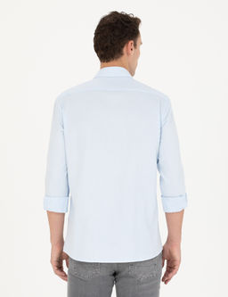 A__k Mavi Slim Fit Uzun Kollu G_mlek