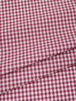 Брак(уценка) Пестрядь "Клетка (4*4 мм)" цв.малиновый, ш.1.45м, хлопок-100%, 130гр/м.кв