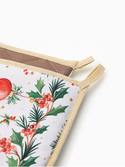 Кухонный набор Этель: варежка-прихватка 20?28 см, прихватка 19?19 см, белая