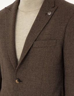Kahverengi Slim Fit Ceket