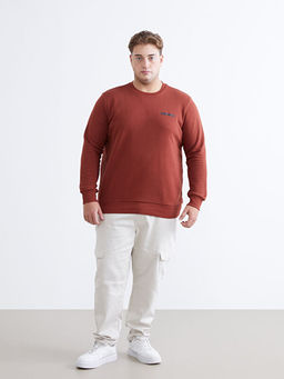 Bisiklet Yaka Bask?l? Erkek Sweatshirt