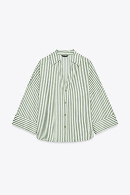 STRIPED SHIRT WITH TURN-UP SLEEVES - Zara фото 14