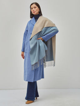 В составе шерсть и кашемир! теплый двусторонний палантин - Tantino фото 5