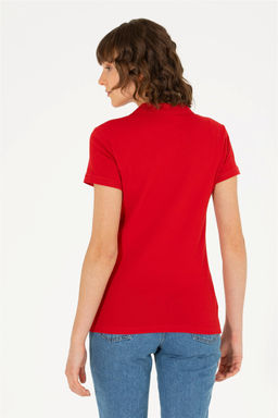 U. S. Polo Assn Женская красная базовая футболка с воротником-поло - U.s. polo assn фото 12