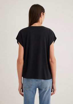 Lux Touch TENCEL TM Siyah Modal Tisort - Mavi фото 4