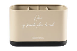 Подставка для кухонных принадлежностей, 19х13 см, 3 отд, металл/пластик, бежевая, Retro - Anna lafarg фото 2