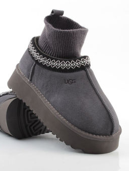 04-X-337 GRAY Угги женские (натуральная замша, 100% шерсть)