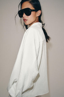 CAMISA OVERSIZE ESTRUCTURA ZW COLLECTION / Blanco roto - Zara фото 4