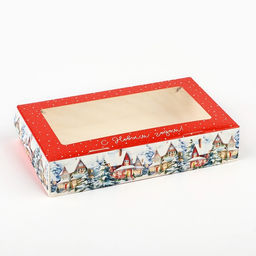 Цена за 5 шт. Коробка складная новогодняя «Снежный городок», 20×12×4 см