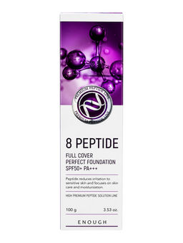 Enough Тональная основа для лица с комплексом из 8 пептидов / 8 Peptide Full Cover Perfect Foundation SPF50+ PA+++, №23, бежевый, 100 г