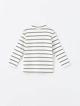 Yar?m Bal?k?? Yaka Uzun Kollu ?izgili Erkek Bebek Ti??rt - Waikiki фото 3