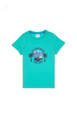 Erkek _ocuk Mint Bisiklet Yaka Ti__rt Sepette S_rpriz _ndirim