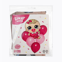 Воздушные шары, букет Mini Princess, набор 6 шт.