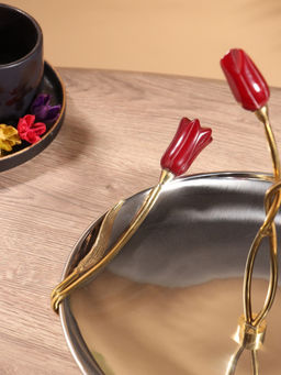 Подставка для пирожных Три тюльпана, 25.5?24?28 см, нержавеющая сталь - Simaland фото 4