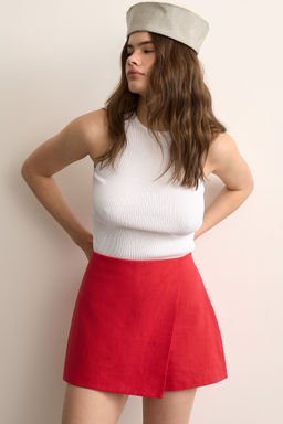 Шорты мини изо льна на запах - Mollis фото 2