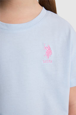 K_z _ocuk A__k Mavi Bisiklet Yaka Basic Ti__rt - U.s. polo assn фото 6