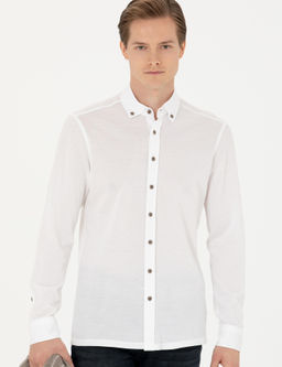 Beyaz Slim Fit Uzun Kollu G_mlek