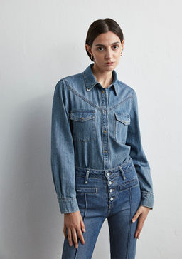 Dixie Mavi Jean Gomlek