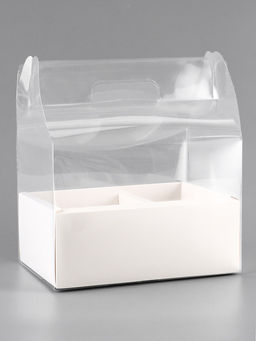 Коробка под десерт и цветы, белая, 26.5×17×22.5 см