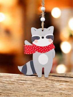 Цена за 1 шт. Украшение ErichKrause Decor Енот в шарфе 11см, дерево