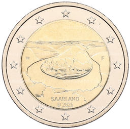 Монета 2 евро 2025 года F Германия Федеральные земли Германии  Саар (Сааршляйфе)