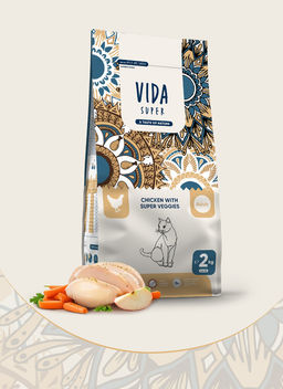 Корм Vida Super для взрослых кошек с курицей и овощами P02121003