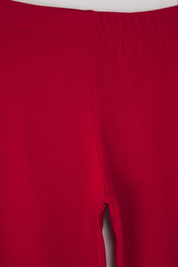 K?rm?z? K?z Cocuk %100 Pamuk Basic Uzun Orme Tayt TKDSS25TA00004 - Trendyolmilla фото 3