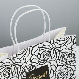 Пакет подарочный крафтовый Present for you, 25 22 12 см - Дарите счастье фото 3