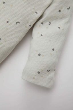 Набор вафель с длинными рукавами и звездами для мальчика, 2 шт. - Defacto фото 4