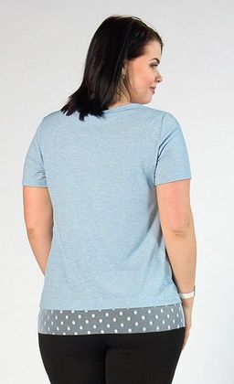 Блуза из мягкого вискозного трикотажа с эффектной отделкой из сетки - Ckc collections фото 4