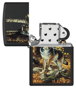 Зажигалка ZIPPO Линда Пикен Волк в осеннем лесу | Linda Picken 48970  фото 4