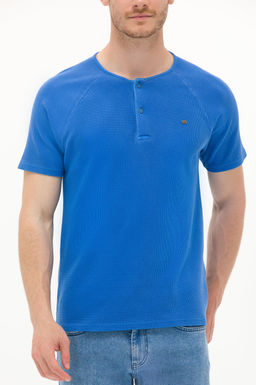 Erkek Saks Bisiklet Yaka Ti__rt