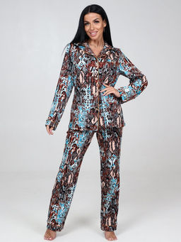 667 ПИЖАМНЫЙ ЖЕНСКИЙ КОСТЮМ (брюки) (Коричневый (змея)) - А-дина фото 2