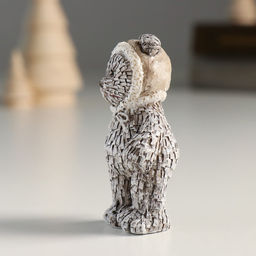 Фигурка полистоун Мишка в шапке; колпаке, стоит, серый, 4?3?7 см, МИКС