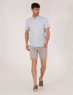 A__k Mavi Regular Fit K_sa Kollu G_mlek