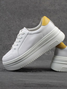 03-YC457-2 WHITE Кроссовки женские (натуральная кожа) - Фабричный китай фото 15