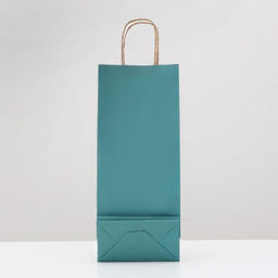 Цена за 10 шт. Пакет под бутылку крафтовый Лазурный, 14 х 8 х 32 см - Simaland фото 2