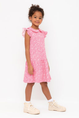 Crockid _ КР 5928-1/неоновый розовый,цветочки к555 платье для дев  фото 9