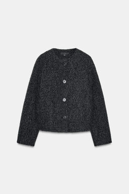 SHORT BOUCL_ COAT WITH SCARF - Zara фото 9