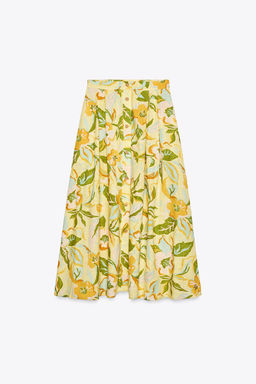 PRINTED LINEN BLEND SKIRT - Zara фото 6